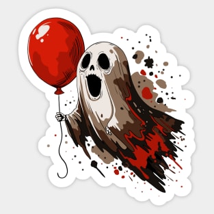 Ghost and Red Balloon Sticker